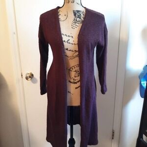 Burgandy Duster Open Sweater Size Small